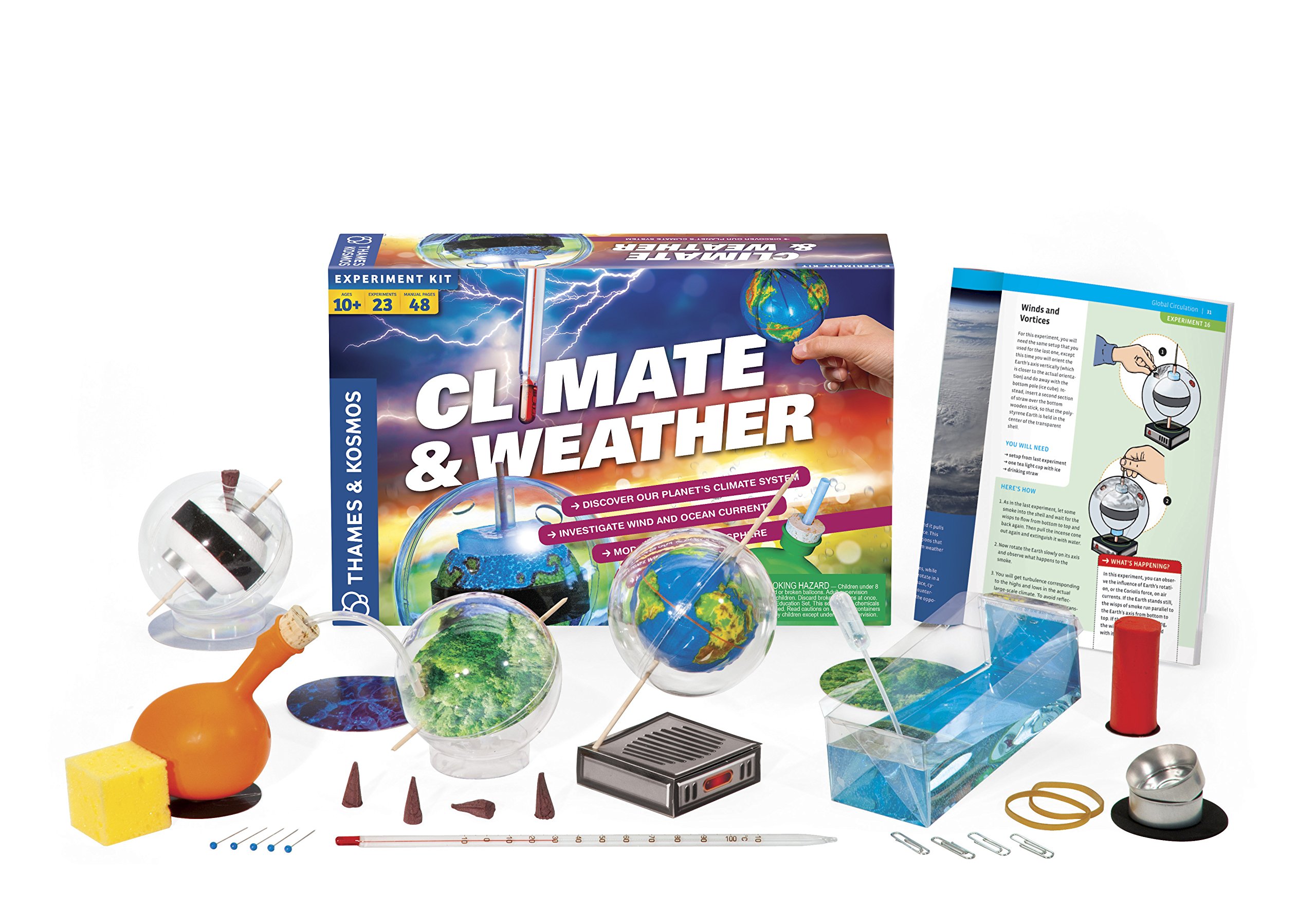 Book Cover Thames & Kosmos Climate & Weather Science Kit | Learn About Climate Change, Global Warming, Ocean Currents | 23 Stem Experiments | 48 Page Color Manual | Winner Dr. Toy Best Green Toy Award