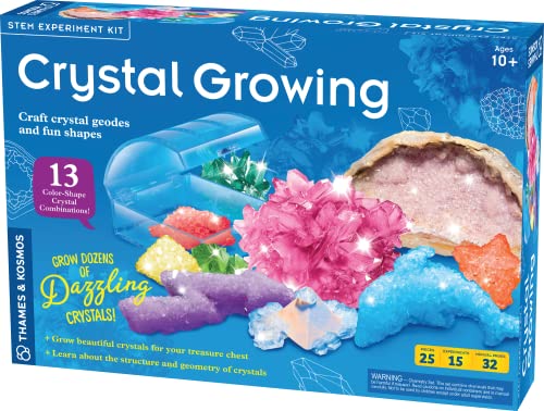 Book Cover Thames & Kosmos Crystal Growing Science Kit Grow Over A Dozen Crystals with 15 Experiments, Includes Storage Case & 32 Page Color Laboratory Manual