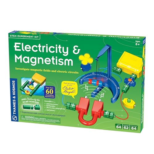 Thames & Kosmos Electricity & Magnetism Science Kit | 62 Safe Experiments Investigating Magnetic Fields & Forces for Ages 8+ | Assemble Electric Circuits with Easy Snap-Together Blocks