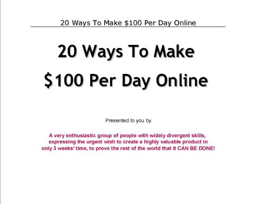 20 Ways To Make $100 Per Day Online