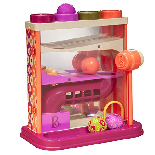 Book Cover B. toys by Battat B. Whacky Ball Lb-A-Ball - Learning Toy For Toddlers (Includes Hammer + 4 Balls), Purple/Orange (BX1013Z)