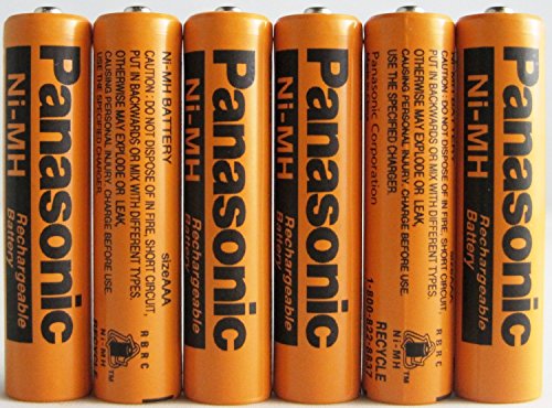 Book Cover Panasonic HHR-75AAA/B-6 Ni-MH Rechargeable Battery for Cordless Phones, 700 mAh (Pack of 6)