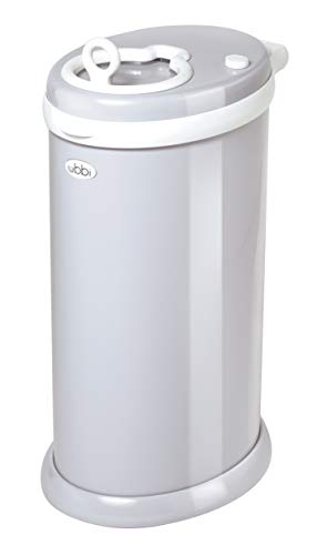 Book Cover Ubbi Steel Odor Locking, No Special Bag Required Money Saving, Awards-Winning, Modern Design Registry Must-Have Diaper Pail, Gray