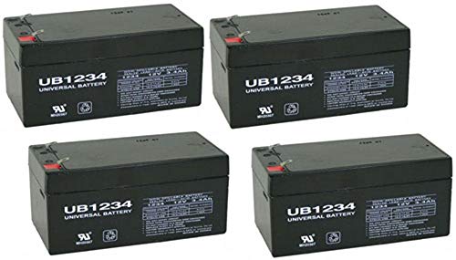 UPG Sealed Lead-Acid Battery - AGM-type, 12V, 3.4 Amps, Model# UB1234-4 Pack