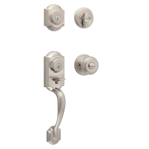Kwikset Montara Single Cylinder Handleset w/Juno Knob  featuring SmartKey in Satin Nickel
