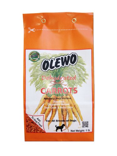 Book Cover Olewo Dehydrated Carrots Dog Food Supplement, Trial Size, 1-Pound