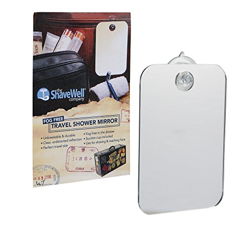 Shave Well Fog Free Travel Mirror - Unbreakable Portable Traveling Shaving Mirror