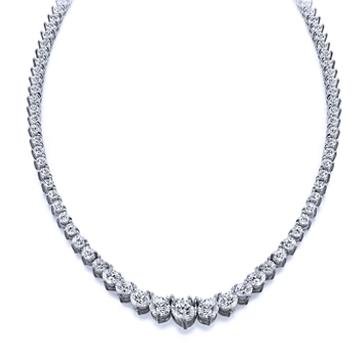 10.00 ct. TW Graduated Round Cut Diamond Tennis Necklace
