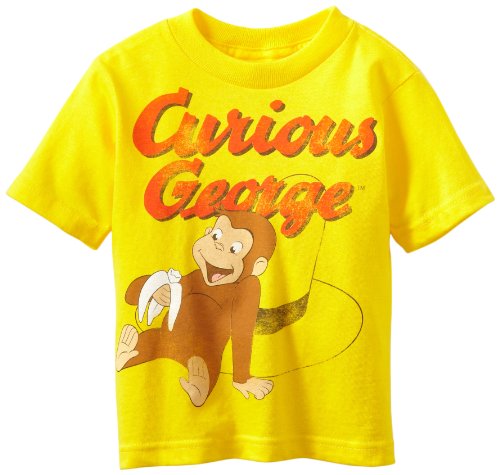 Book Cover Curious George Little Boys' Toddler Short Sleeve T-Shirt, Yellow, 2T