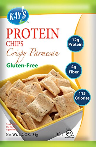Kay's Naturals Protein Chips, Crispy Parmesan, Gluten-Free, Low Carbs, Low Fat, Diabetes Friendly, All Natural Flavorings, 1.2 Ounce (Pack of 6)