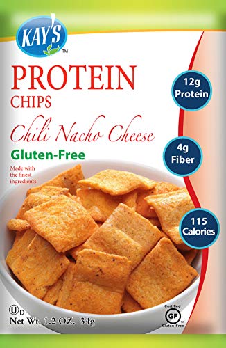 Kay's Naturals Protein Chips, Chili Nacho Cheese, Gluten-Free, Low Fat, Diabetes Friendly All Natural Flavorings, 1.2 Ounce (Pack of 6)