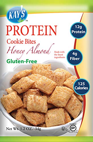 Kay's Naturals Protein Cookie Bites, Honey Almond, Gluten-Free, Low Fat, Diabetes Friendly, All Natural Flavorings, 1.2 Ounce (Pack of 6)