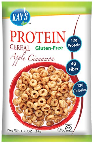 Kay's Naturals Protein Breakfast Cereal, Apple Cinnamon, Gluten-Free, Low Fat, Diabetes Friendly, All Natural Flavorings, 1.2 Ounce (Pack of 6)