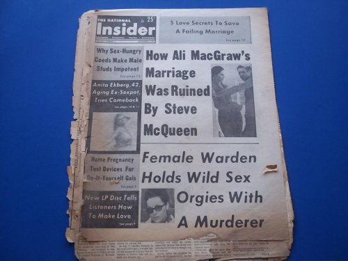 The National Insider (Vol. 21 No. 13, September 24, 1972): Informative, Provocative, Fearless, Entertaining (Supermarket Tabloid Newspaper)