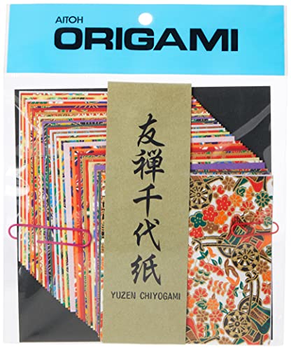 Aitoh Yuzen Washi Chiyogami Origami Paper, 4 by 4-Inch, 40 Sheets