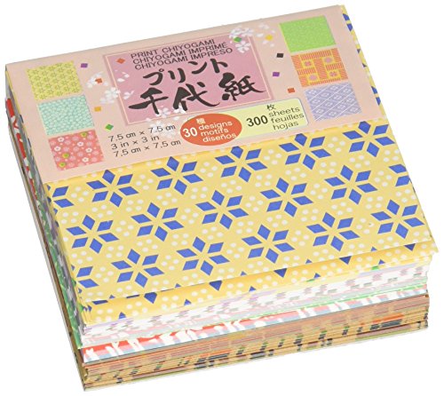 Aitoh PC3-300 Mini Print Origami Paper, 3-Inch by 3-Inch, 300-Pack,Assorted,Large