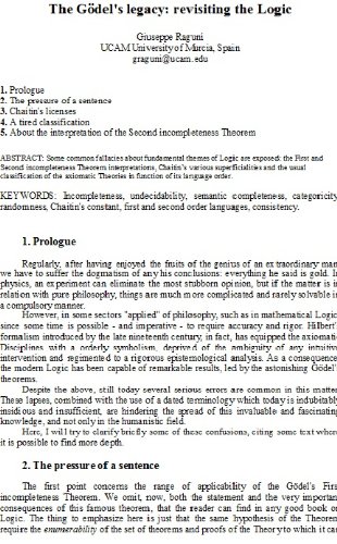 The Gödel's legacy: revisiting the Logic