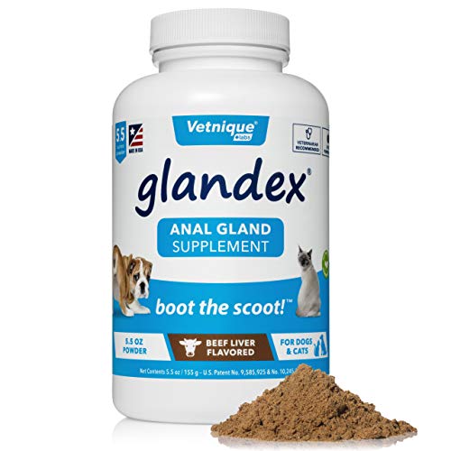 Glandex Dog Fiber Supplement Powder for Anal Glands with Pumpkin, Digestive Enzymes & Probiotics â€“ Vet Recommended Healthy Bowels & Digestion - Boot The Scoot 5.5oz Beef Liver - by Vetnique Labs