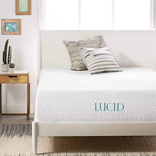 Book Cover LUCID 14 Inch Memory Foam Bed Mattress Conventional, Twin, Medium