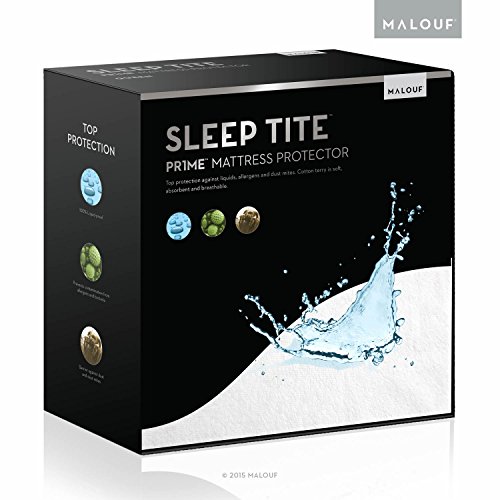 Book Cover SLEEP TITE Hypoallergenic 100% Waterproof Mattress Protector - 15-Year U.S. Warranty - Vinyl Free - Split King