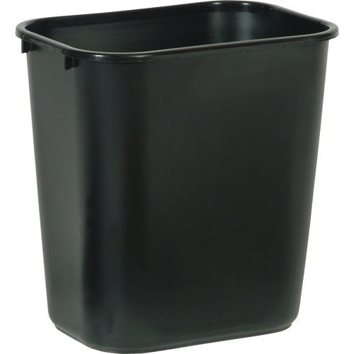 Rubbermaid Commercial Products Fg295500Bla Small Plastic Resin Wastebasket Trash Can for Bedroom Bathroom, Office, 3.5 Gallon/13 Quart, Black