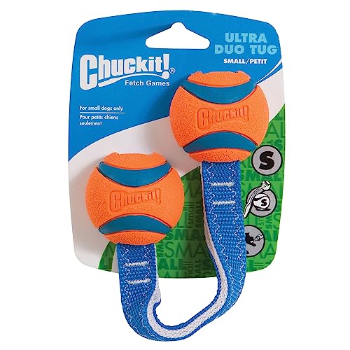 Chuckit Ultra Duo Tug Dog Toy, Small Indoor and Outdoor Dog Ball for Dogs 0-20 Pounds