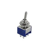 uxcell 5pcs 3 Position 2P2T Self-locking DPDT ON-OFF-ON Miniature Mini Toggle Switch