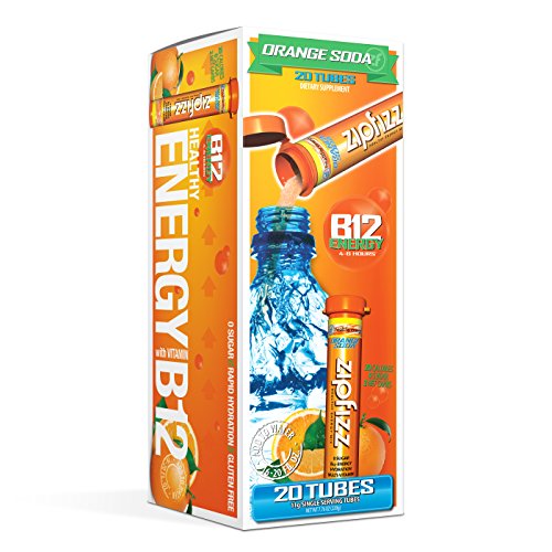 Book Cover Zipfizz Healthy Energy Drink Mix, Hydration with B12 and Multi Vitamins, Orange Soda, 20 Count
