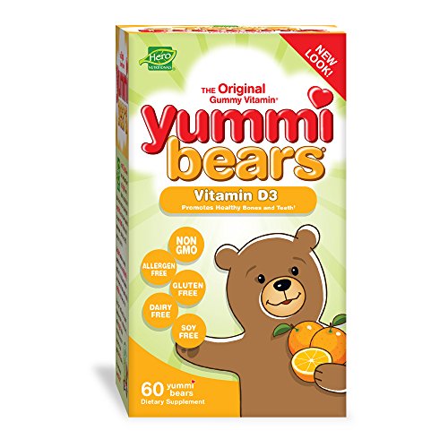 Book Cover Yummi Bears Vitamin D3 Gummy Vitamin Supplement for Kids, 60 Gummies