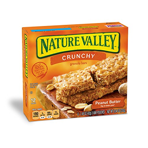 Nature Valley Granola Bars, Crunchy, Peanut Butter, 6 Pouches - 1.49 oz, 2-Bars Per Pouch (Pack of 6)
