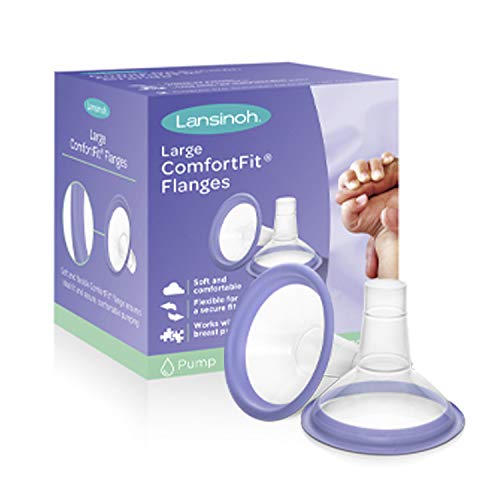 Book Cover Lansinoh ComfortFit Breast Pump Flanges, 2 Count Large Size