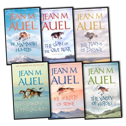 Jean M Auel 6 Books Earths Children Collection Pack Set (The Valley of Horses , The Clan of the Cave Bear, The Mammoth Hunters, The Plains of Passage, The Shelters of Stone and the land of Painted caves)