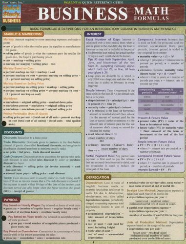 Business Math Formulas Quick Study Chart (07) by BarCharts, Inc [Pamphlet (2007)]