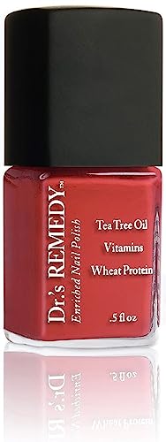 Dr’s Remedy Nail Polish, All Natural Enriched Nail Strengthener Non Toxic and Organic - CLARITY Coral Red