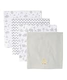 Spasilk Unisex Baby 4 Pack 100% Cotton Flannel Receiving Blanket â€” Baby Boy or Baby Girl Shower Gift