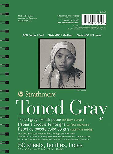 Strathmore toned Sketch Spiral Paper Pad 5.5-inch x 8.5-inch