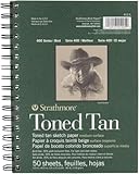 Strathmore 400 Series Sketch Pad, Toned Tan, 5.5x8.5 inch, 50 Sheets - Artist Sketchbook for Drawing, Illustration, Art Class Students
