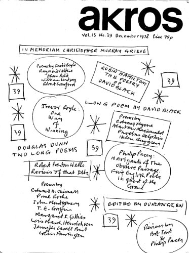 Akros (Special Tribute: In Memoriam Christopher Murray Grieve, Vol. 13, No. 39, December 1978)