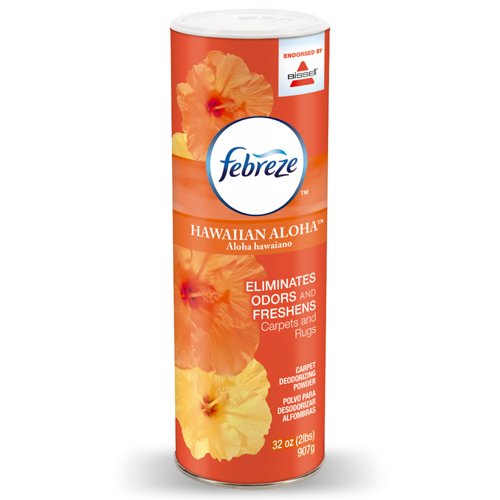 Febreze Hawaiian Aloha Room & Carpet Deodorizing Powder Endorsed by BISSELL, 32 ounces