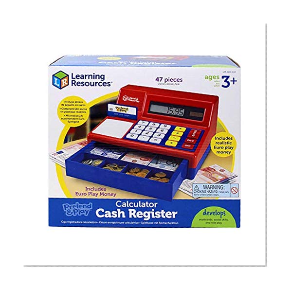 Learning Resources Caisse Enregistreuse et Calculatrice en Euros Pretend & Play