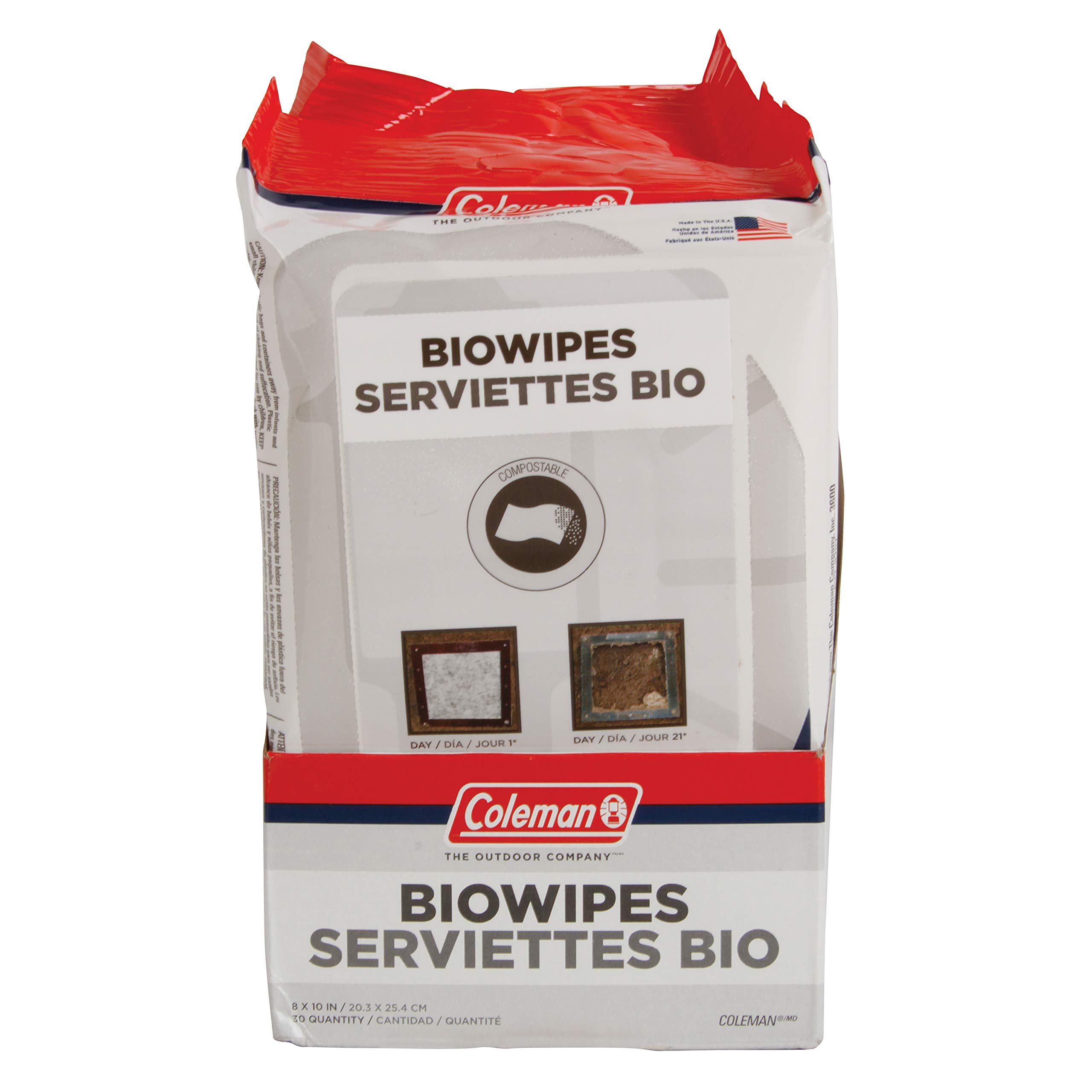 Coleman Biowipes, 30 Count