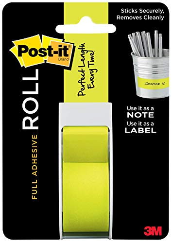 Post-it Full Adhesive Roll, 1 in x 400 in, Neon Green (2650-G)