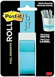 Post-it Full Adhesive Roll, 1 in x 400 in, Mediterranean Blue, 1-Pack (2650-P)