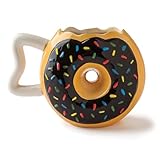 Sprinkle Donut Coffee Mug, Fun Novelty Doughnut Shaped Cup, Fun Gift for Dessert Lovers, Ceramic, 12 Ounces