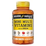 MASON NATURAL Mini Multi Vitamins with Iron, Vitamins A, C, D, E, B1, B2, B3, B6, B12, Folate and Calcium for Overall Health, 1 Year Supply
