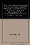 TEMPERATURE DISTRIBUTION IN THE BOUNDARY LAYER OF AN AIRPLANE WING WITH A LINE SOURCE OF HEAT AT THE STAGNATION EDGE--SYMMETRIC WING IN SYMMETRIC FLOW