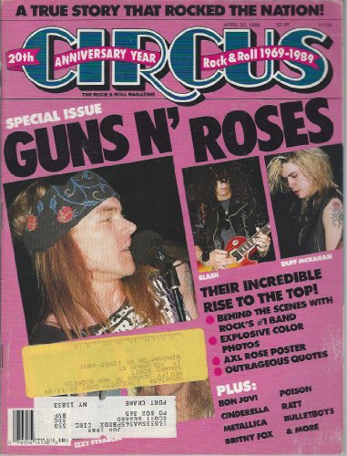 Circus Rock Magazine 30 April 1989 Guns n Roses Axl Slash Motley Crue Bon Jovi Cinderella Metallica Poison Britney Fox Bulletboys Ratt 20th Anniversary (Circus Magazine)