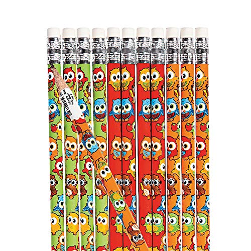 Book Cover Fun Express - Owl School Pencils - Stationery - Pencils - Pencils - Printed - 24 Pieces