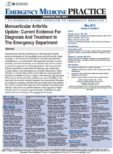 Emergency Medicine Practice: Monoarticular Arthritis Update