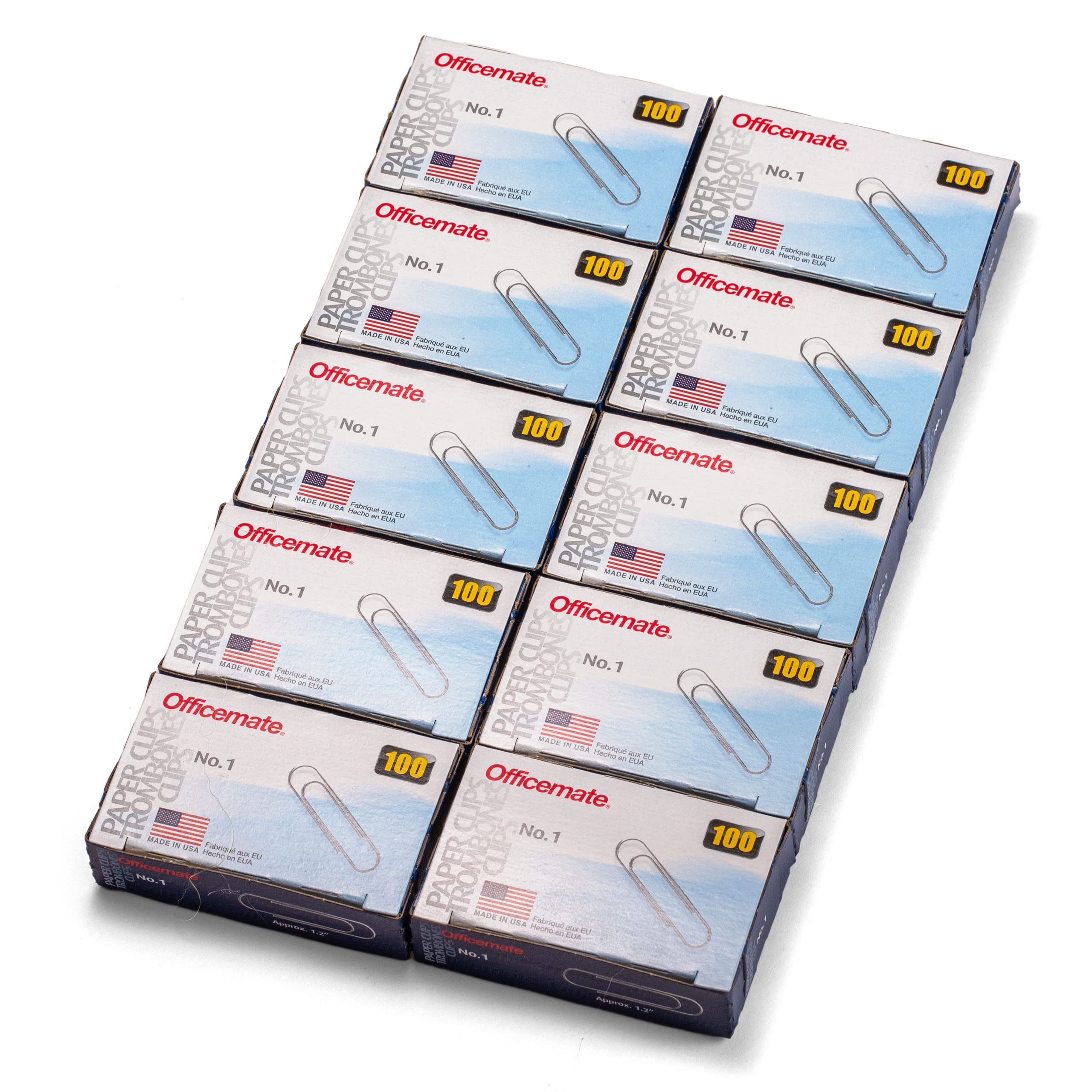 Book Cover Officemate No.1 Smooth Paper Clips, Pack of 10 Boxes of 100 Clips Each, 1000 Clips Total (99911) 10 pack